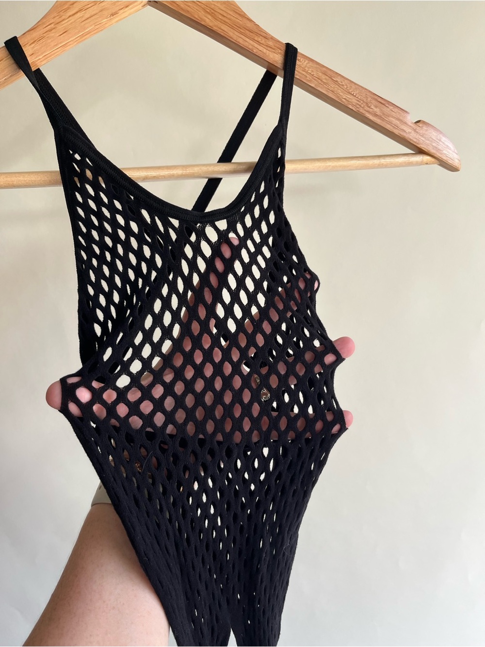 Unbranded Fishnet Bodysuit One Size Black Lingerie Footless EUC Like New